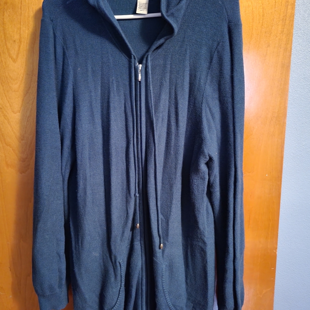 Hooded zip up sweater